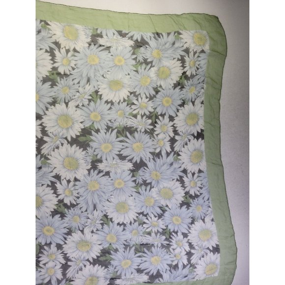 Dolce & Gabbana Foulard Large Square Neck Scarf Daisy Rolled Hem 100% Silk D&G - Picture 11 of 12